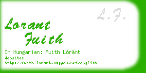 lorant fuith business card
